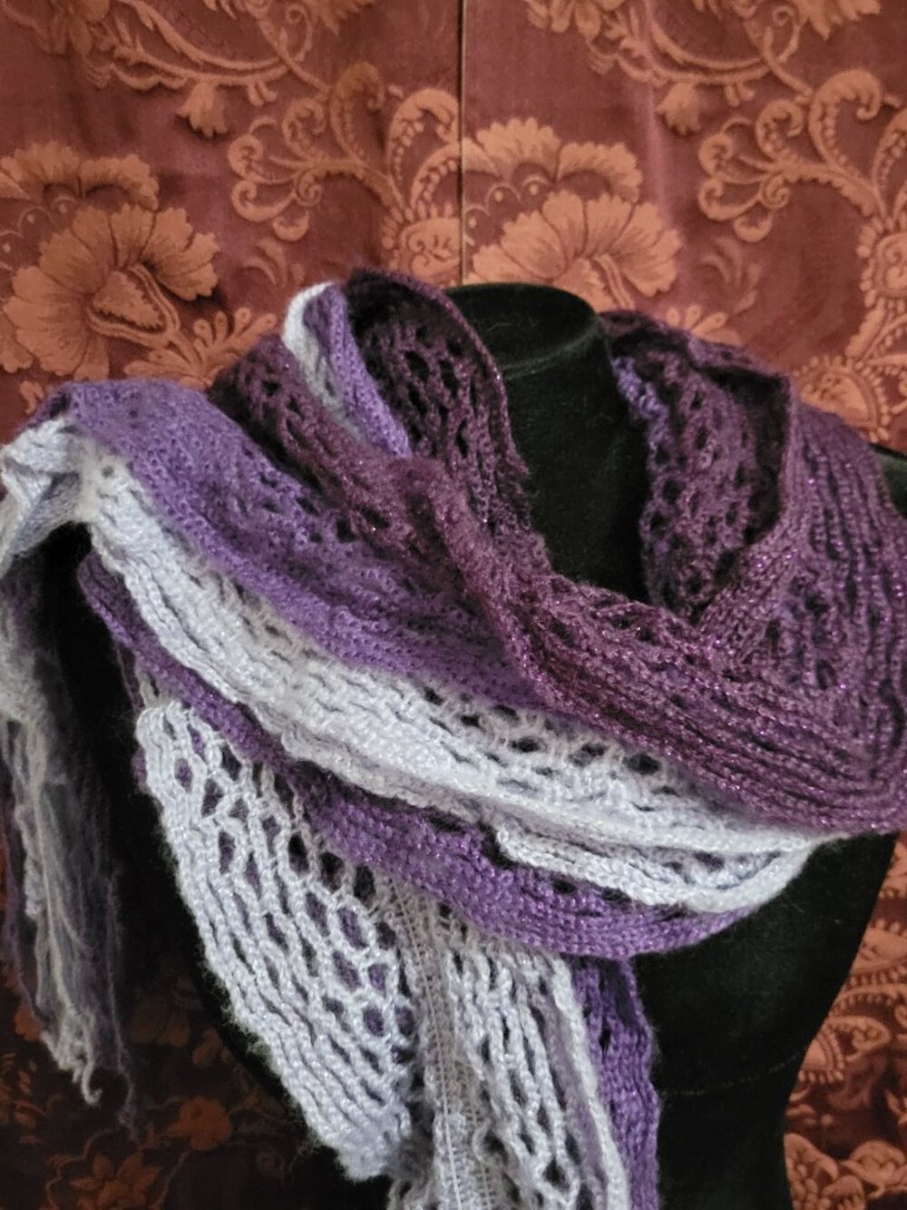 Shades of Purple Knitted Ladies Scarf